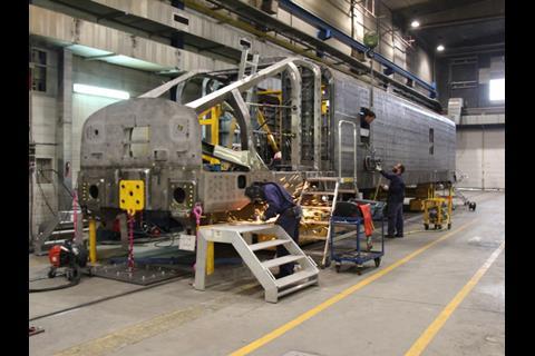 Fabrication of power cars for the RENFE Avril trainsets is getting underway at Talgo's Las Matas plant.